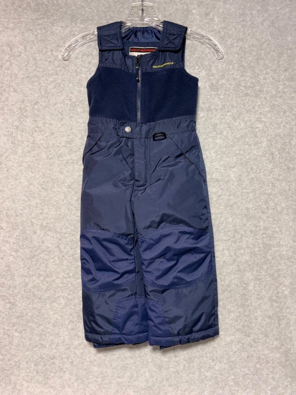Weatherproof Snow Bibs Pants Boys Size 3T Navy Blue Articulated Knees Full Zip